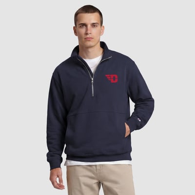 Dayton Flyers Champion Quarter-Zip Fleece Pullover - Navy