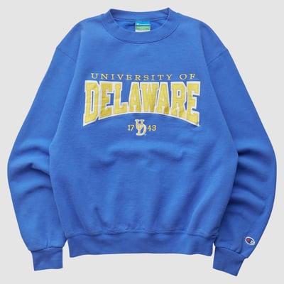 Delaware Fightin' Blue Hens Champion 2010s Pullover Sweatshirt - Blue - XS by Fanatics Real Vintage