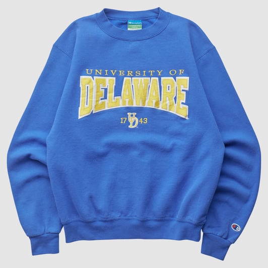 Delaware Fightin' Blue Hens Champion 2010s Pullover Sweatshirt - Blue - XS by Fanatics Real Vintage