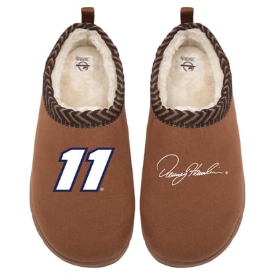 Denny Hamlin ISlide Unisex Number & Signature Mission Slippers - Brown