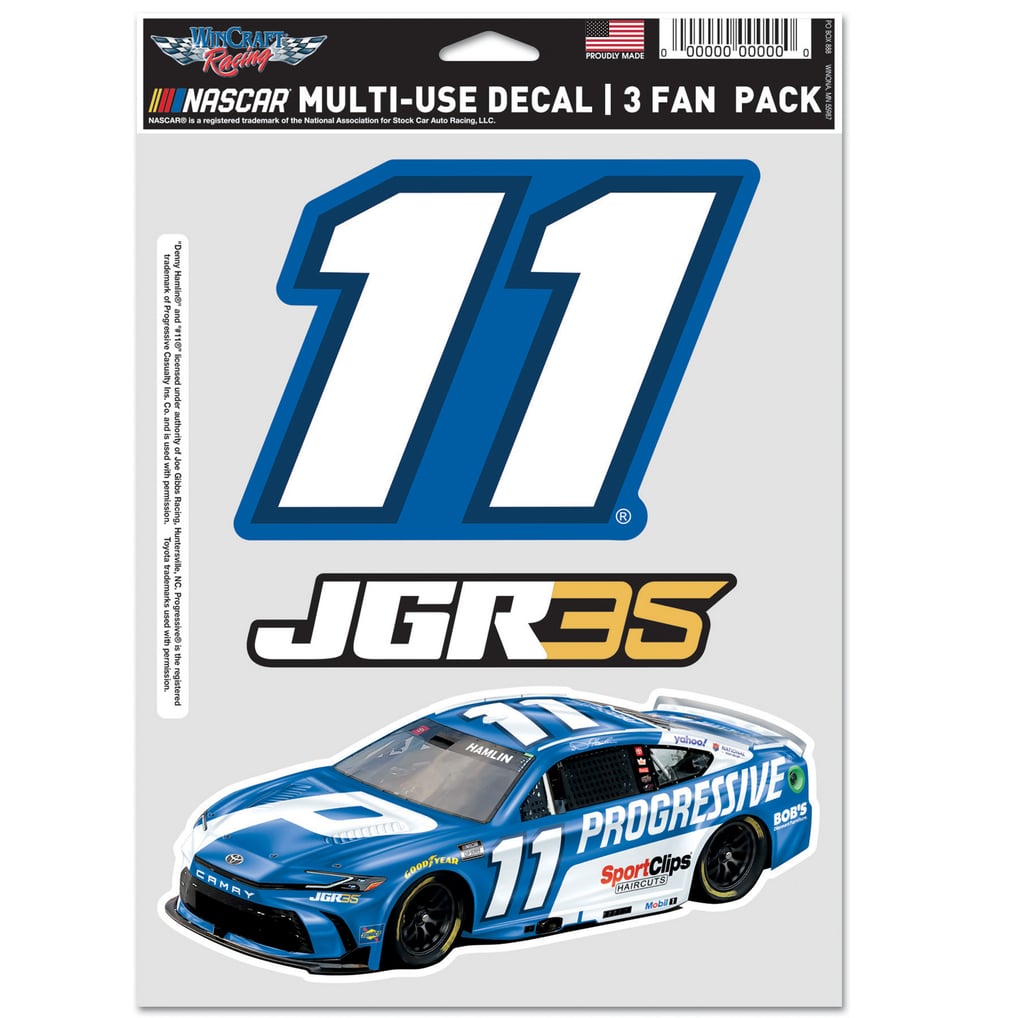 Denny Hamlin WinCraft Three-Piece Fan Decal Set