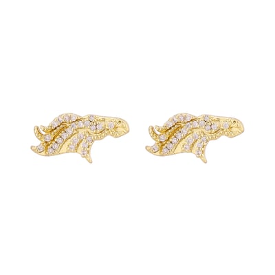 Denver Broncos LUV AJ  Pave Logo Stud Earrings - Gold