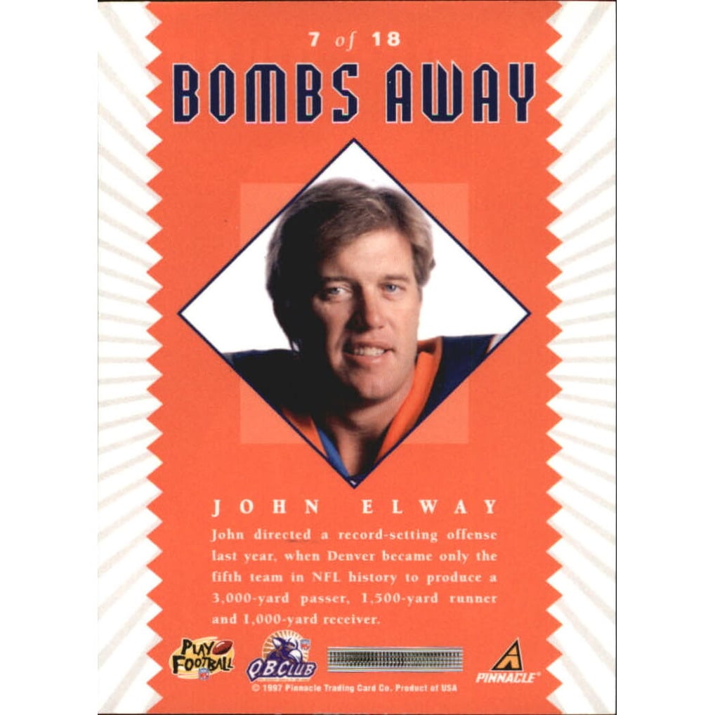 1997 Pinnacle X-Press Bombs Away #7 John Elway