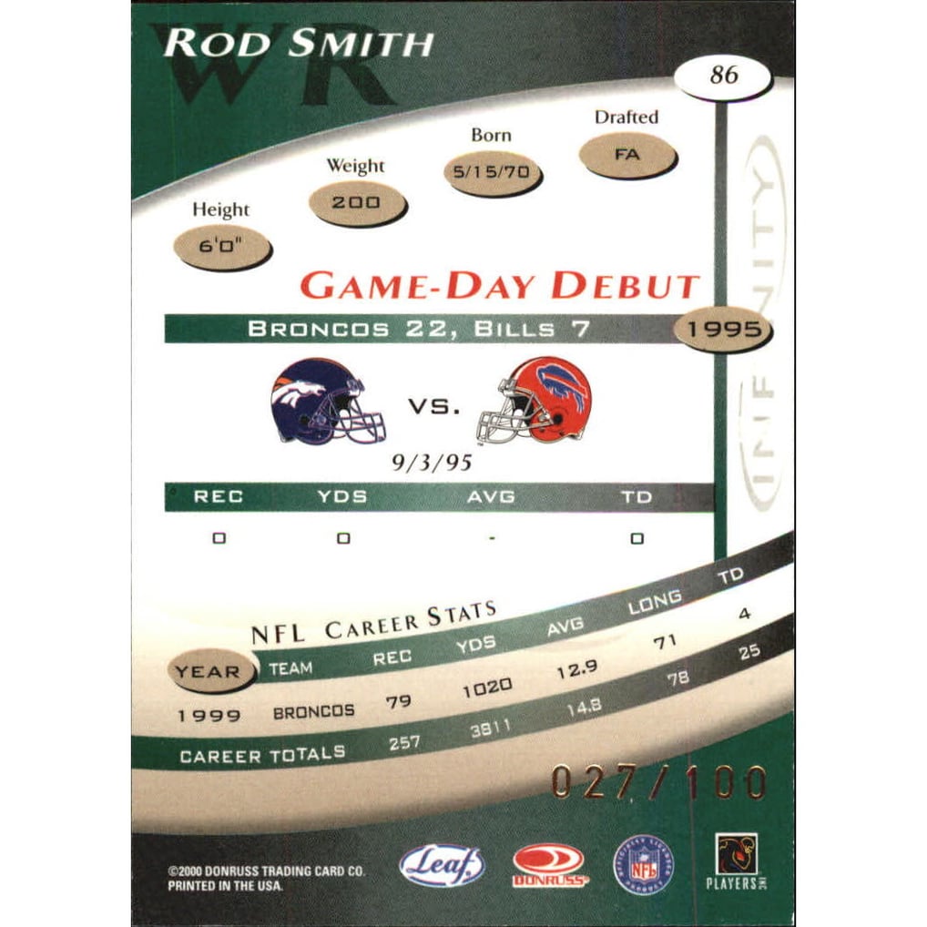 2000 Quantum Leaf Infinity Green #86 Rod Smith