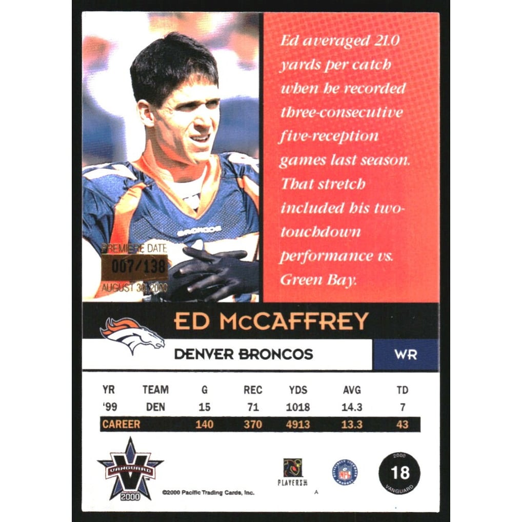 2000 Vanguard Premiere Date #18 Ed McCaffrey
