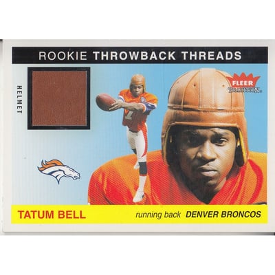 2004 Fleer Tradition Rookie Throwback Threads Helmets #TTTB Tatum Bell