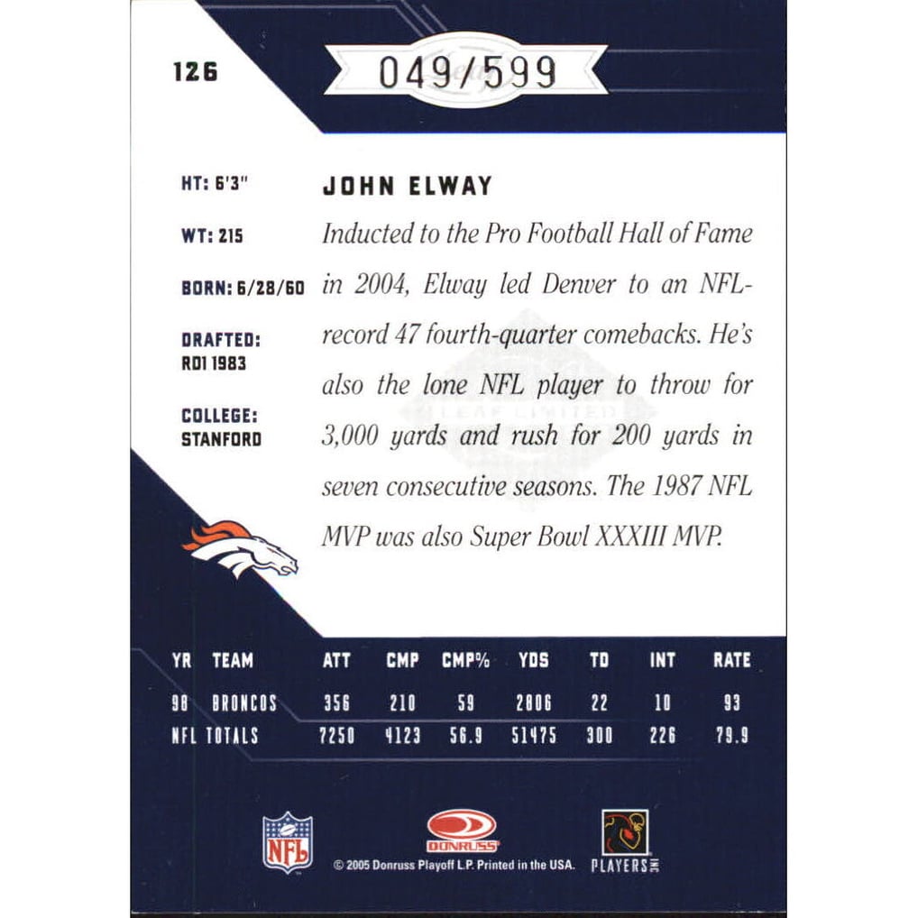 2005 Leaf Limited #126 John Elway