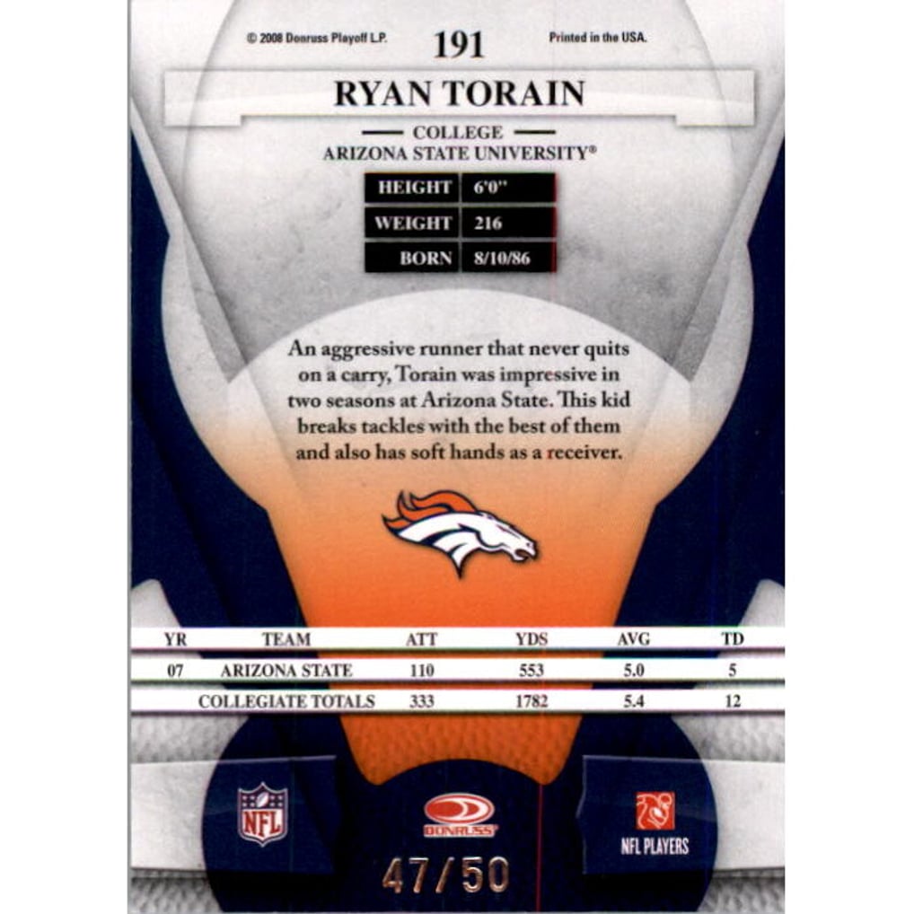 2008 Leaf Certified Materials Mirror Blue #191 Ryan Torain