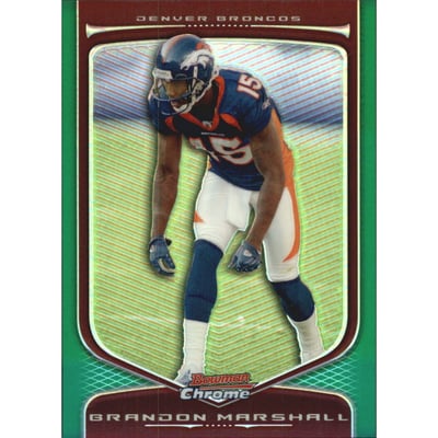 2009 Bowman Chrome Green Refractors #71 Brandon Marshall