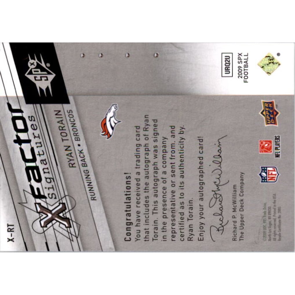 2009 SPx X-Factor Autographs #XRT Ryan Torain