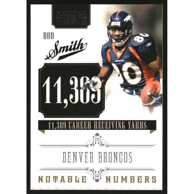 2010 Playoff National Treasures Notable Numbers #7 Rod Smith