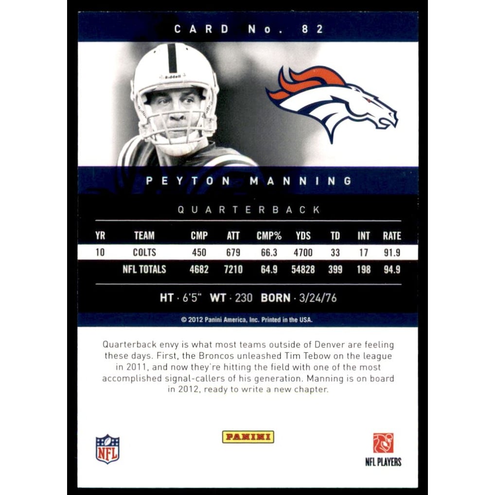 2012 Prestige Extra Points Gold #82 Peyton Manning