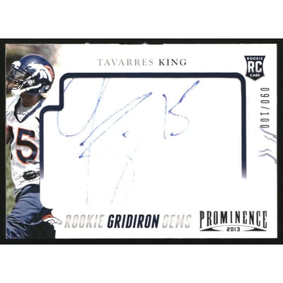 2013 Panini Prominence Rookie Gridiron Gems Autographs #188 Tavarres King/100