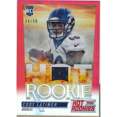 2014 Panini Hot Rookies Hot Rookies Prizm Red Jerseys #HRCL Cody Latimer/50
