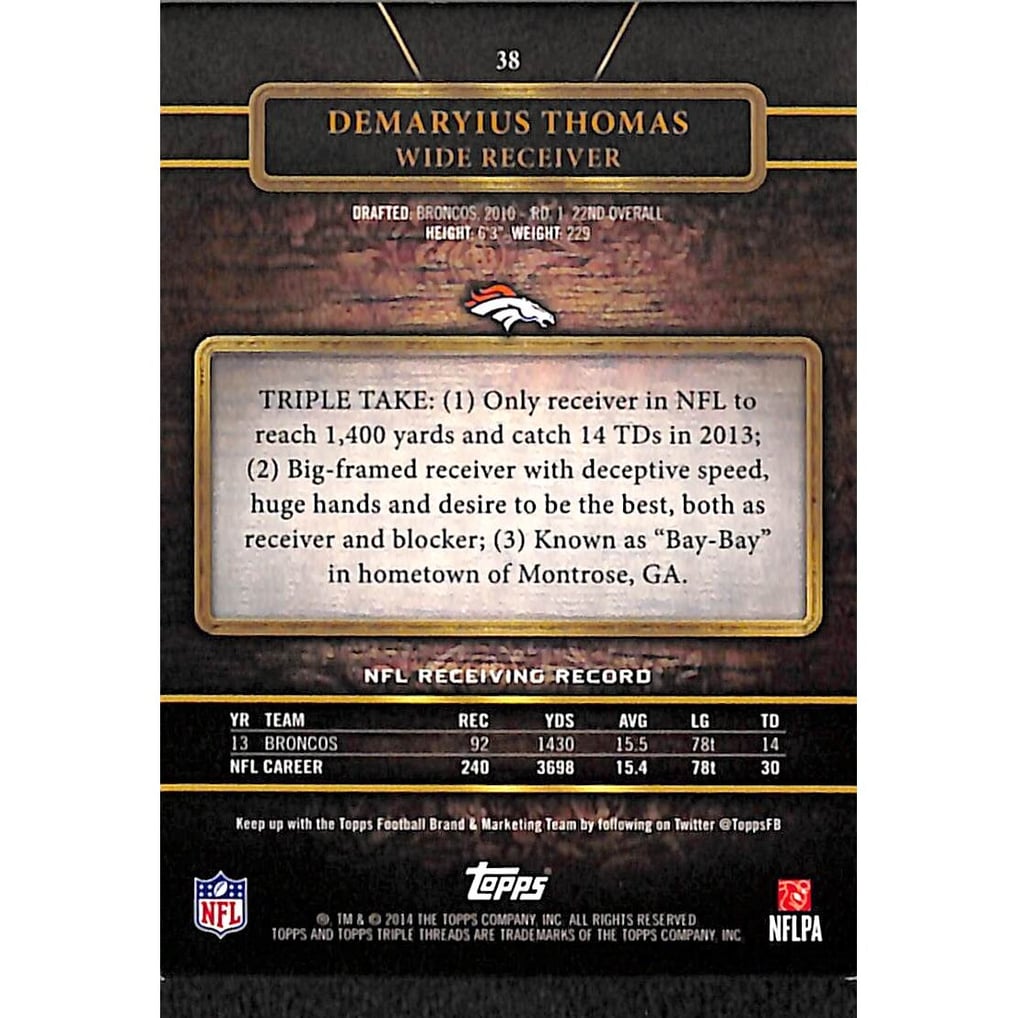 2014 Topps Triple Threads Ruby #38 Demaryius Thomas