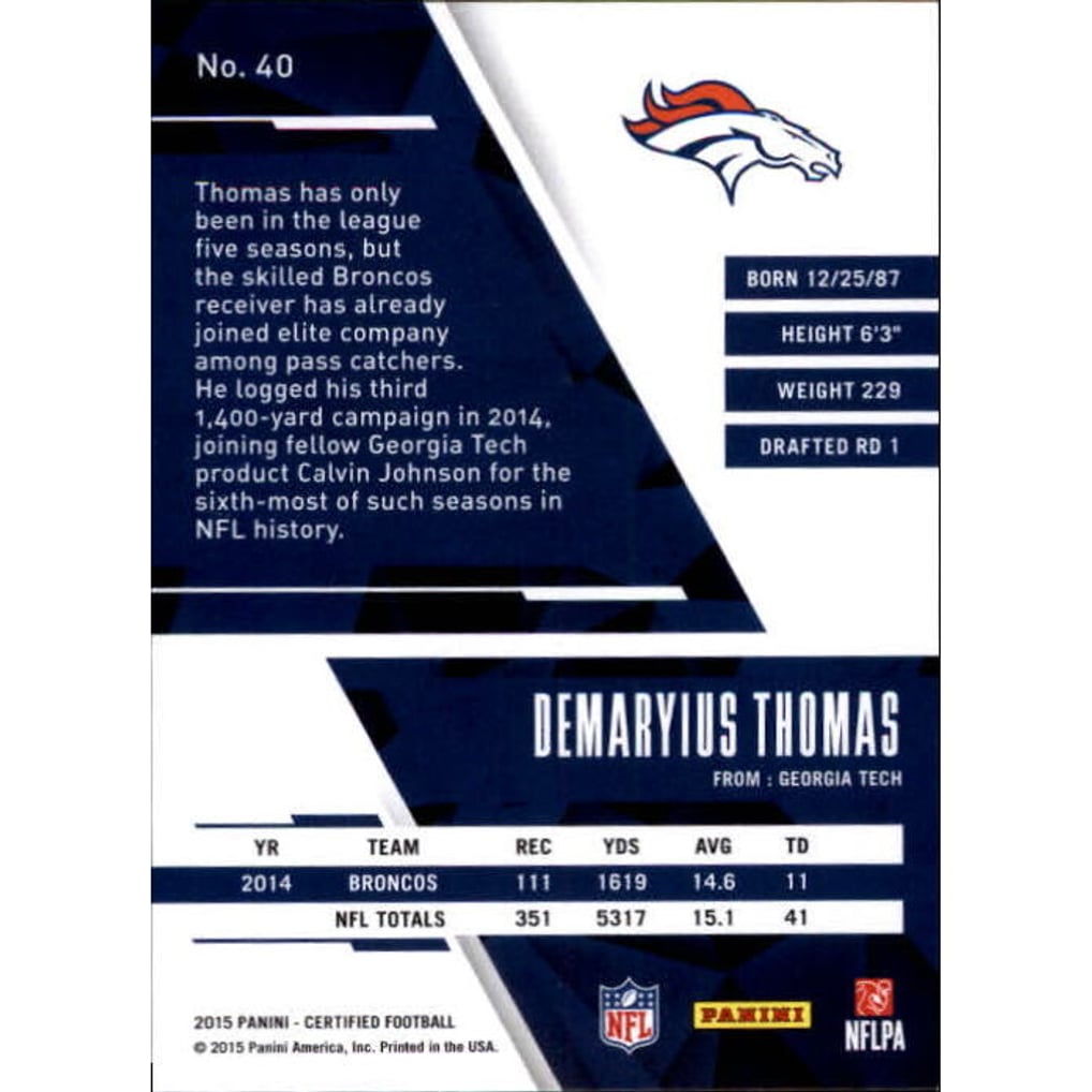 2015 Certified Mirror Blue #40 Demaryius Thomas