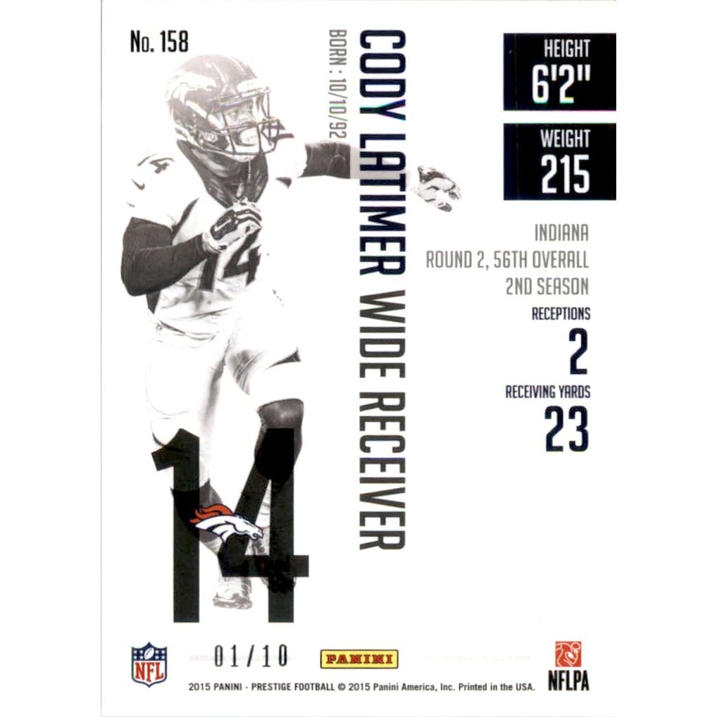 2015 Prestige Extra Points Black #158 Cody Latimer