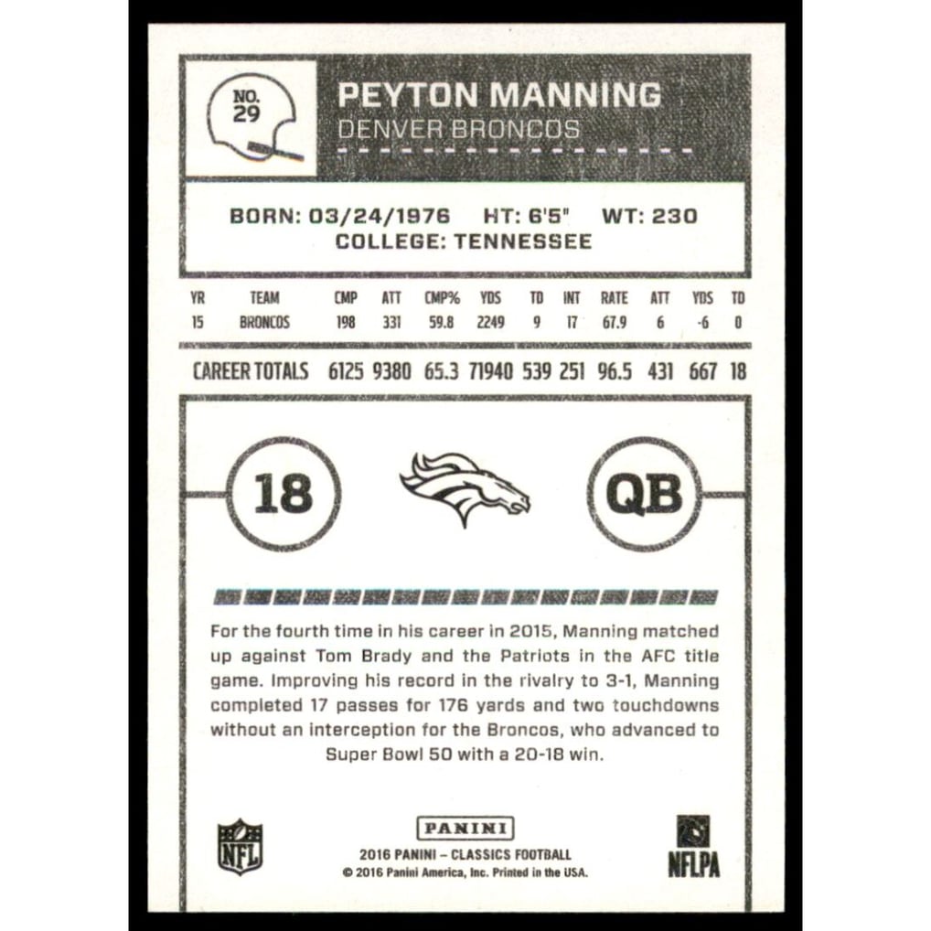2016 Classics Glossy #29 Peyton Manning