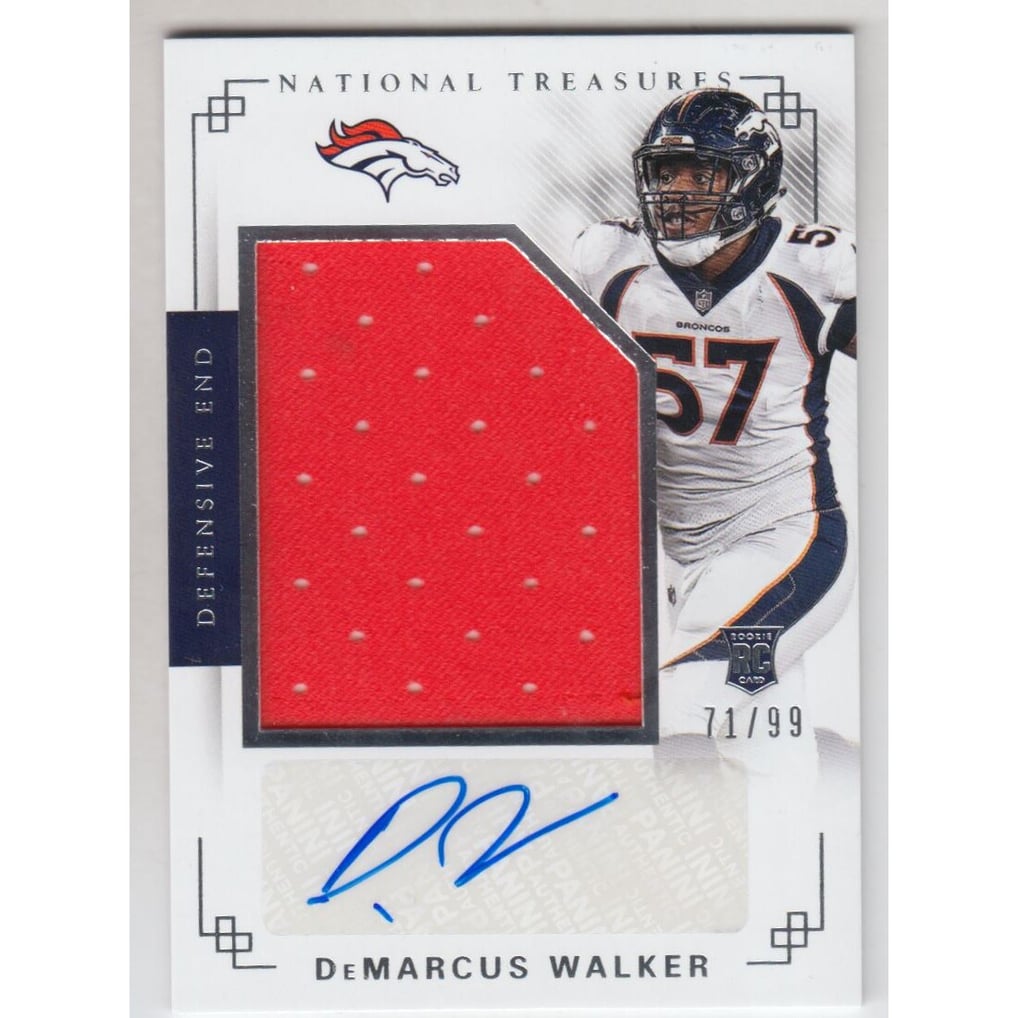 2017 Panini National Treasures #206 DeMarcus Walker JSY AU RC