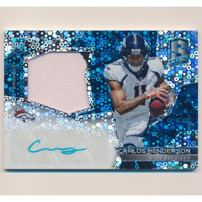 2017 Panini Spectra Neon Blue #229 Carlos Henderson JSY AU