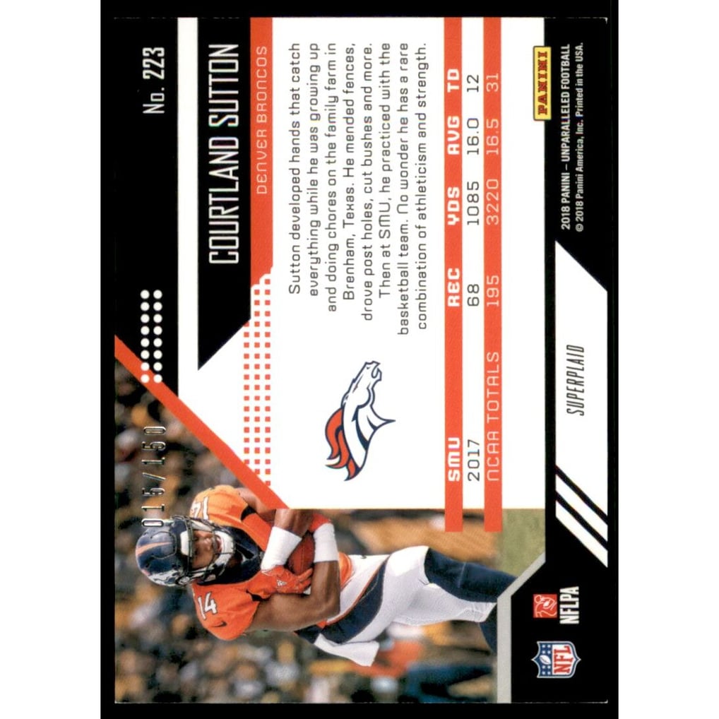 2018 Panini Unparalleled Superplaid #223 Courtland Sutton