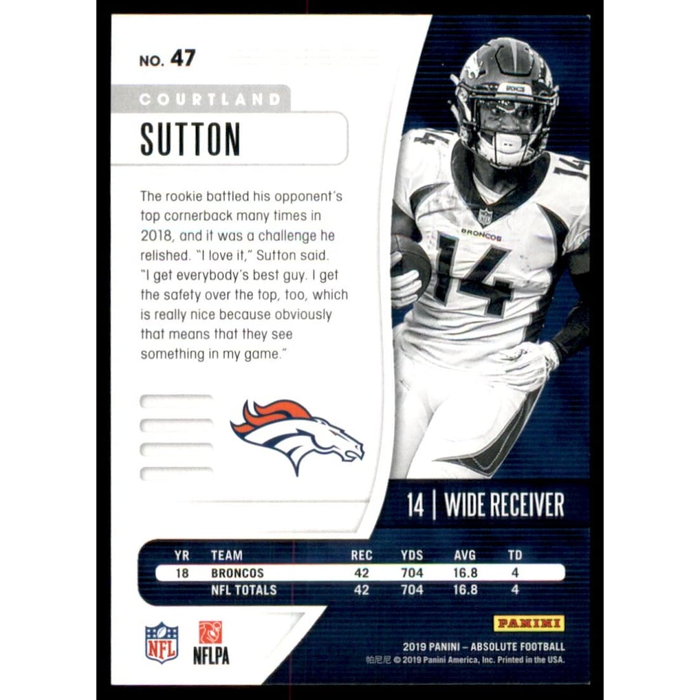 2019 Absolute Spectrum Blue #47 Courtland Sutton