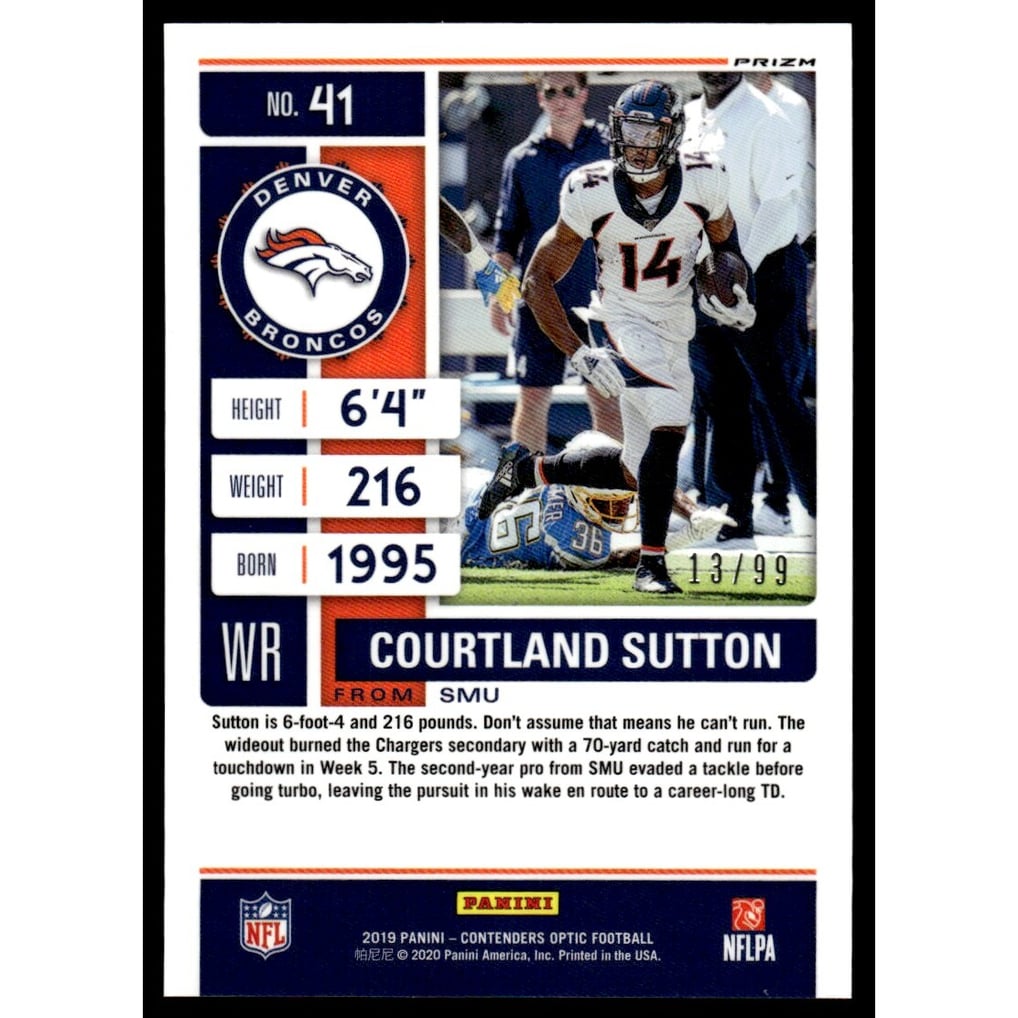 2019 Panini Contenders Optic Blue #41 Courtland Sutton