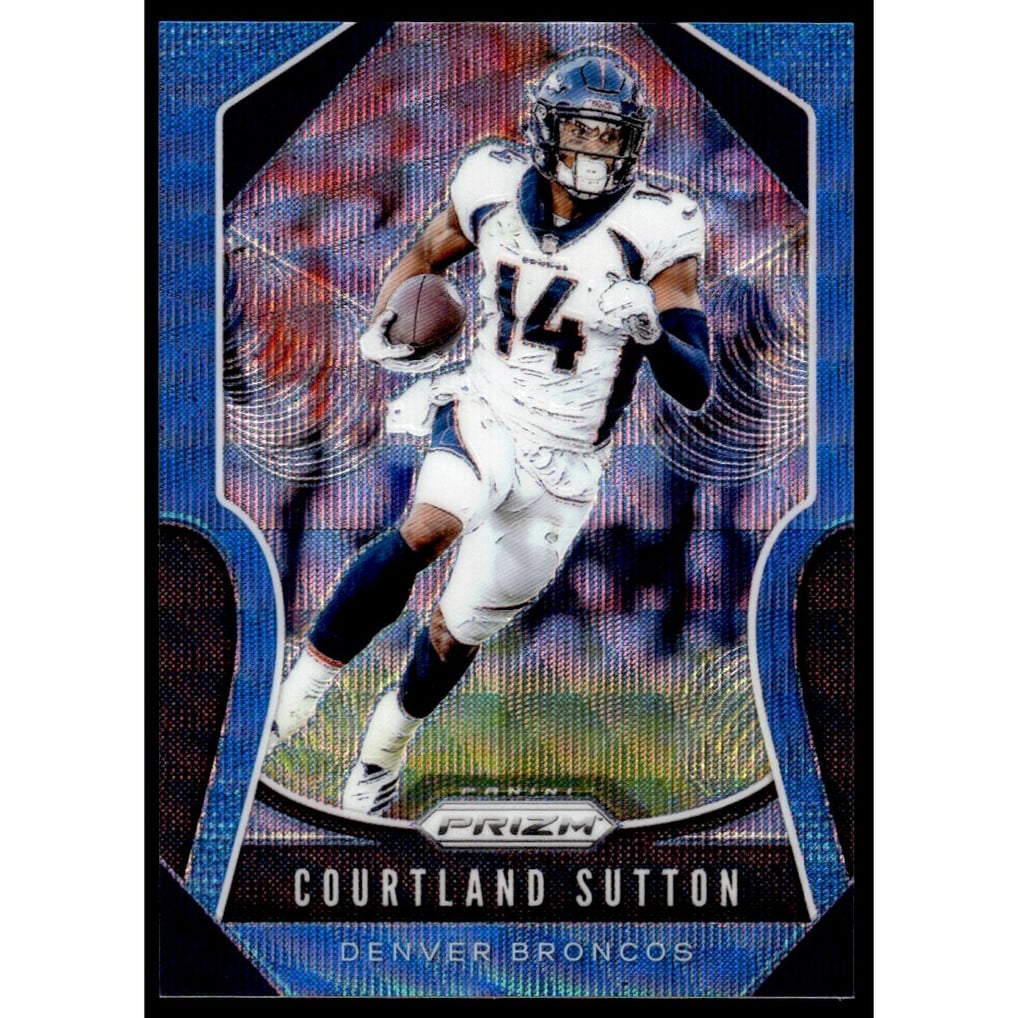 2019 Panini Prizm Prizms Blue Wave #199 Courtland Sutton