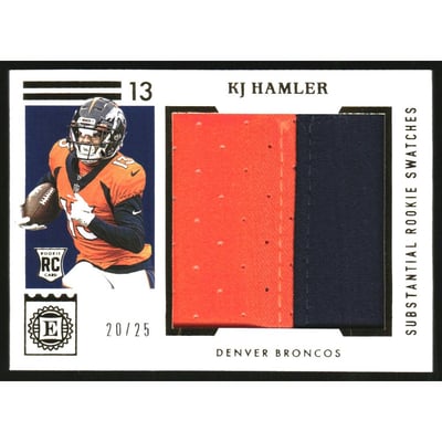 2020 Panini Encased Substantial Rookie Swatches Gold #20 K.J. Hamler