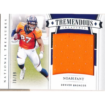 2020 Panini National Treasures Tremendous Treasures Materials #40 Noah Fant/99