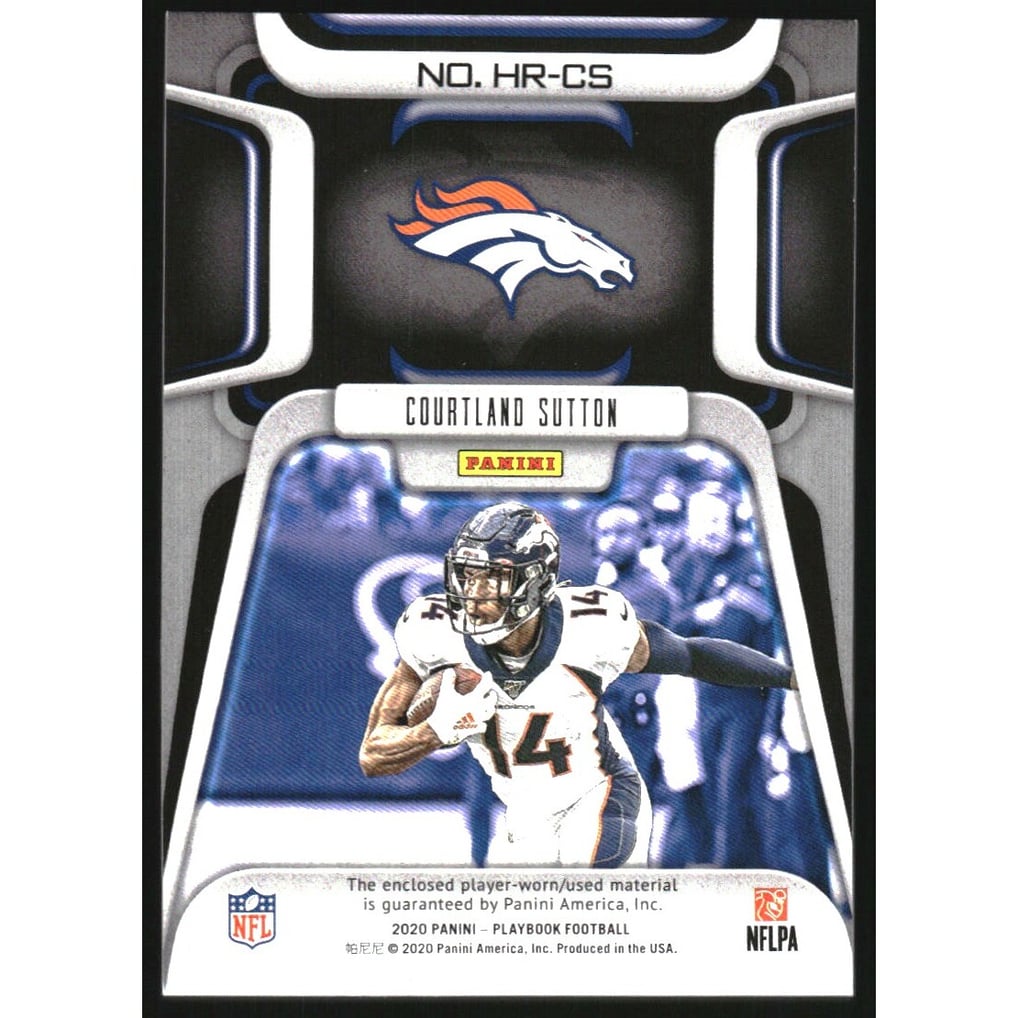 2020 Panini Playbook Hot Routes Jerseys Gold #10 Courtland Sutton