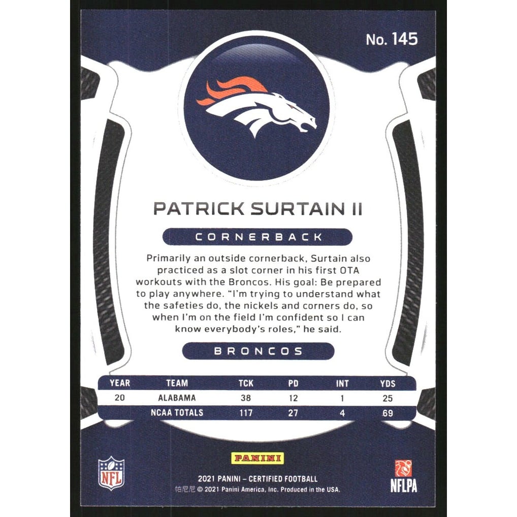 2021 Certified Mirror #145 Patrick Surtain II