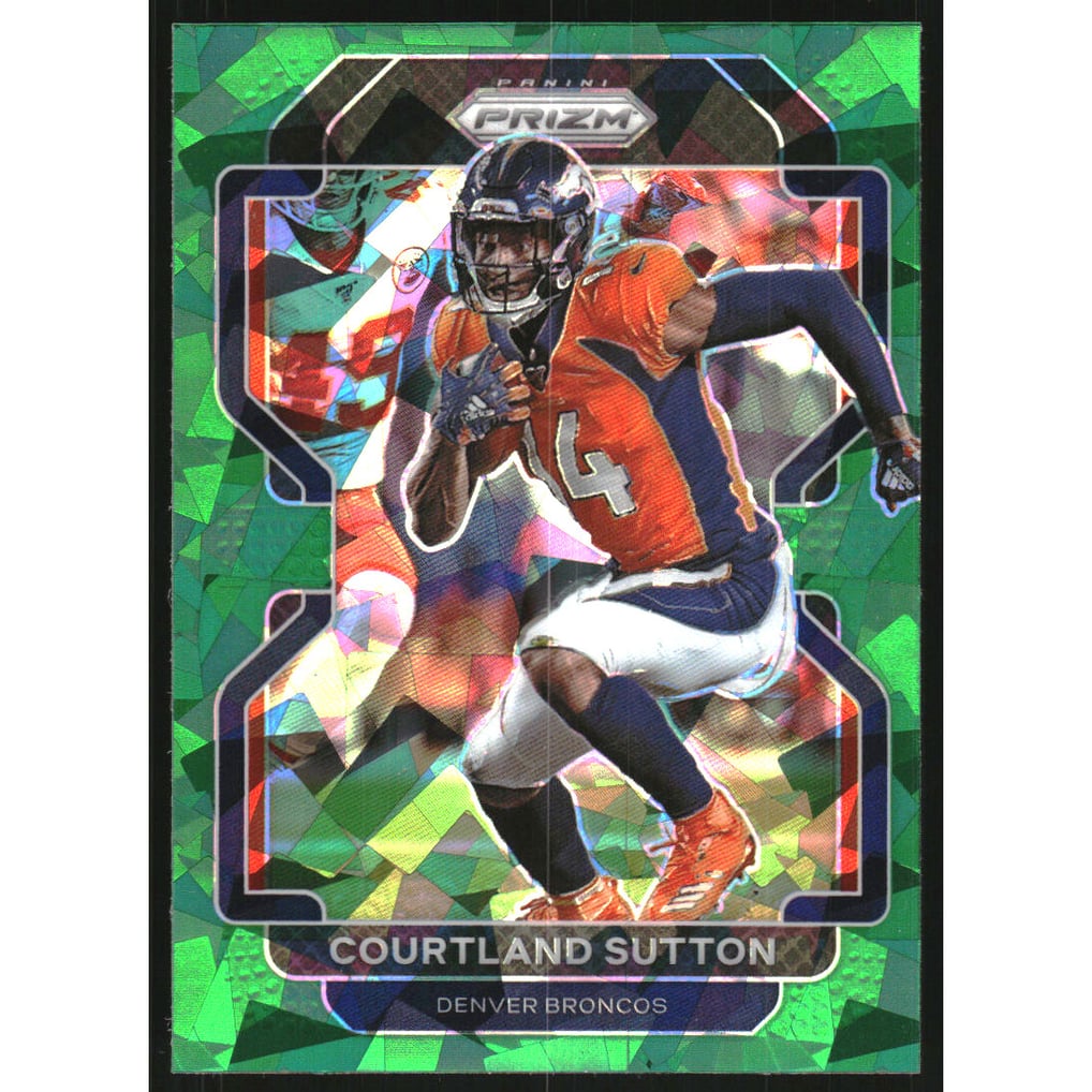 2021 Panini Prizm Prizms Green Ice #198 Courtland Sutton