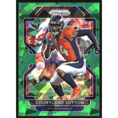 2021 Panini Prizm Prizms Green Ice #198 Courtland Sutton
