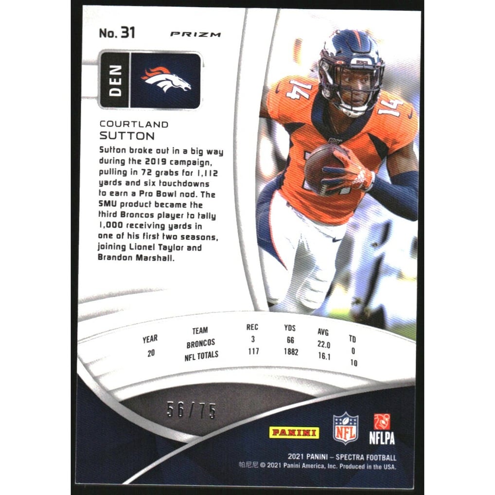 2021 Panini Spectra Hyper #31 Courtland Sutton