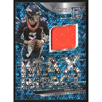 2021 Panini Spectra Max Impact Materials Neon Blue #16 Drew Lock/60