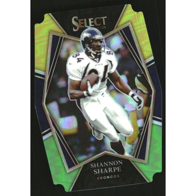 2021 Select Prizm Green and Yellow Die Cut #142 Shannon Sharpe