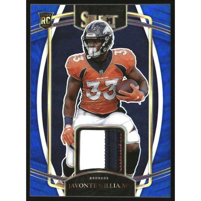 2021 Select Rookie Swatches Prizm Blue #25 Javonte Williams