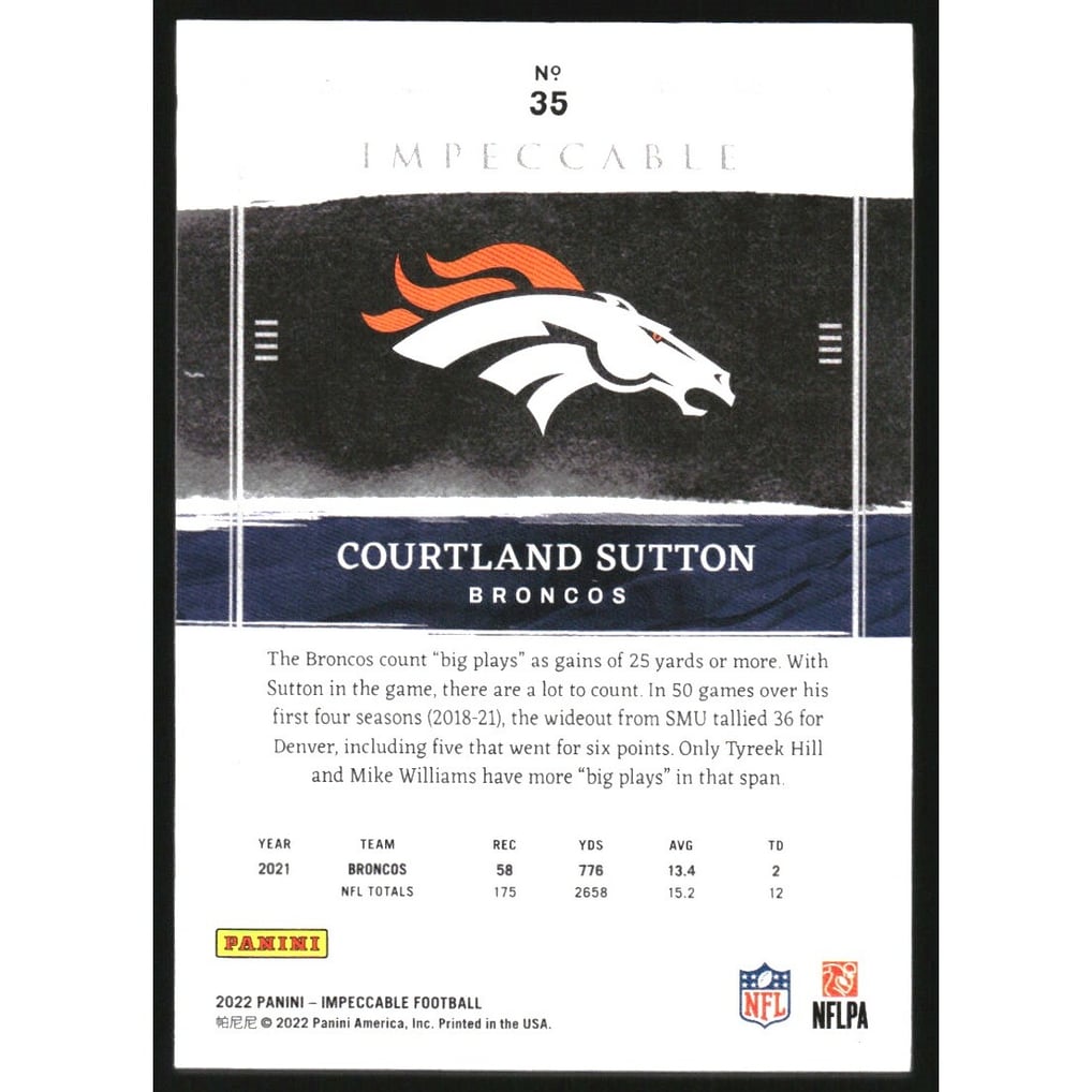 2022 Panini Impeccable #35 Courtland Sutton