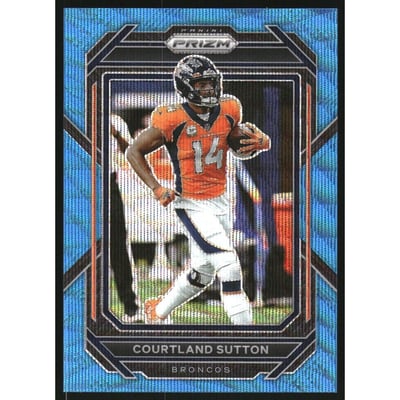 2022 Panini Prizm Prizms Blue Wave #90 Courtland Sutton