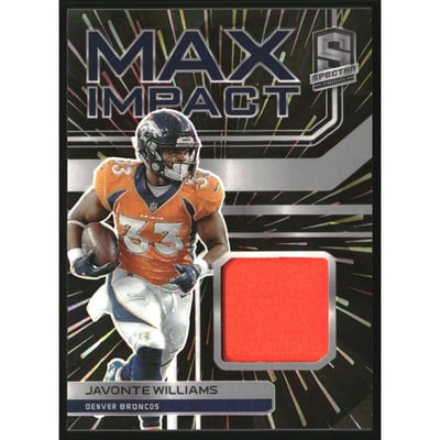 2022 Panini Spectra Max Impact Materials Hyper #5 Javonte Williams