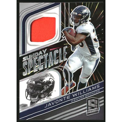 2022 Panini Spectra Sunday Spectacle Materials Hyper #10 Javonte Williams