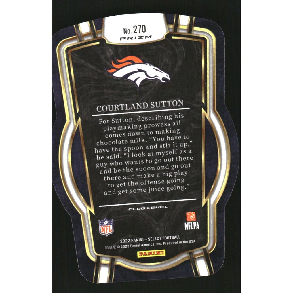 2022 Select Prizm Green and Yellow Die Cut #270 Courtland Sutton