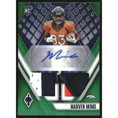 2023 Panini Phoenix Rookie Premiere Dual Jersey Autographs Prime Green #19 Marvin Mims