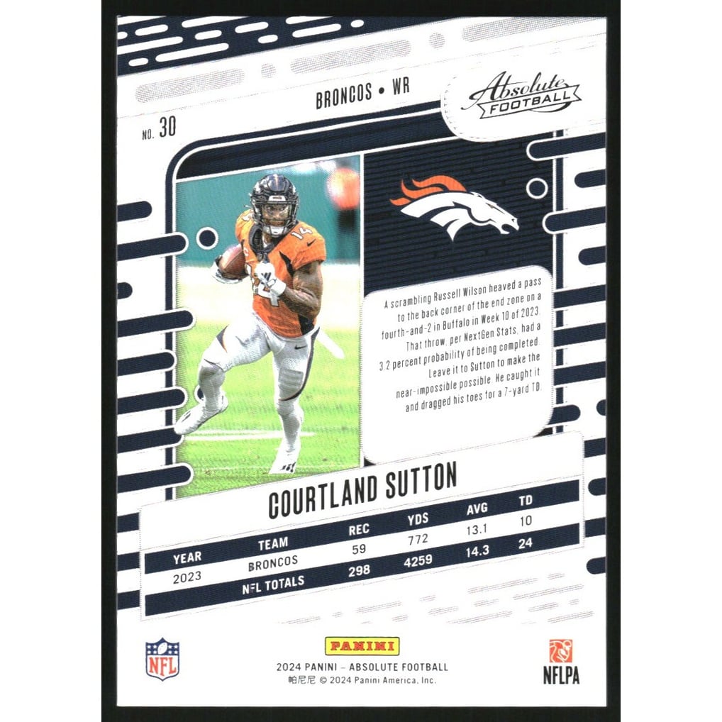 2024 Absolute Spectrum Blue #30 Courtland Sutton