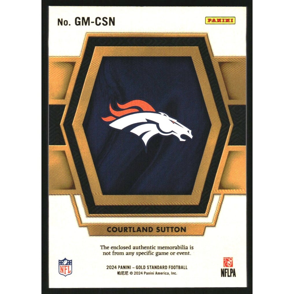 2024 Panini Gold Standard Gold Mine Jerseys #20 Courtland Sutton