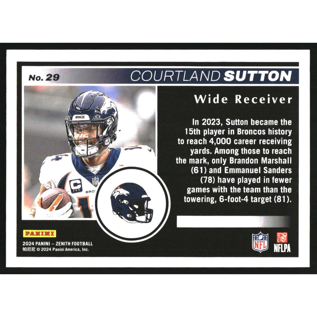 2024 Zenith Red Zone Red #29 Courtland Sutton