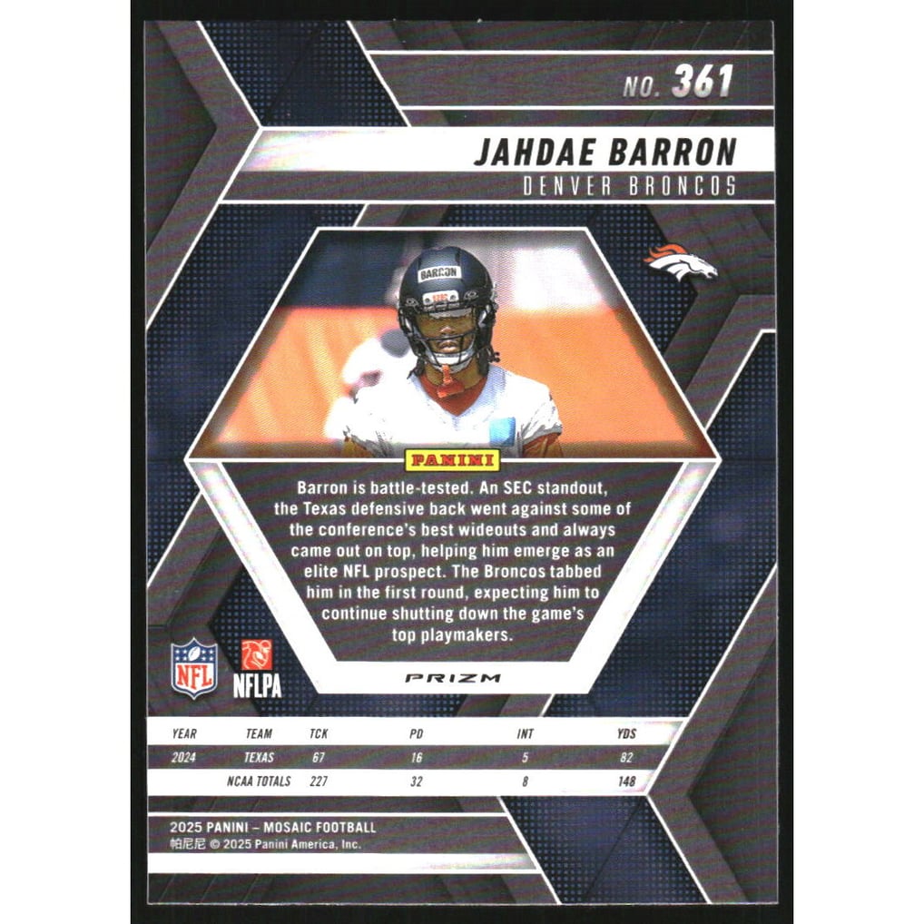 2025 Panini Mosaic Red Scope #361 Jahdae Barron