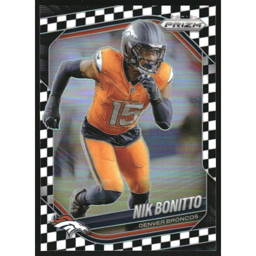2025 Panini Prizm Prizms Black and White Checker #230 Nik Bonitto