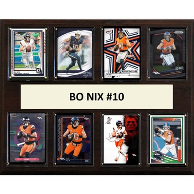 Bo Nix Denver Broncos 12" x 15" Trading Card Plaque